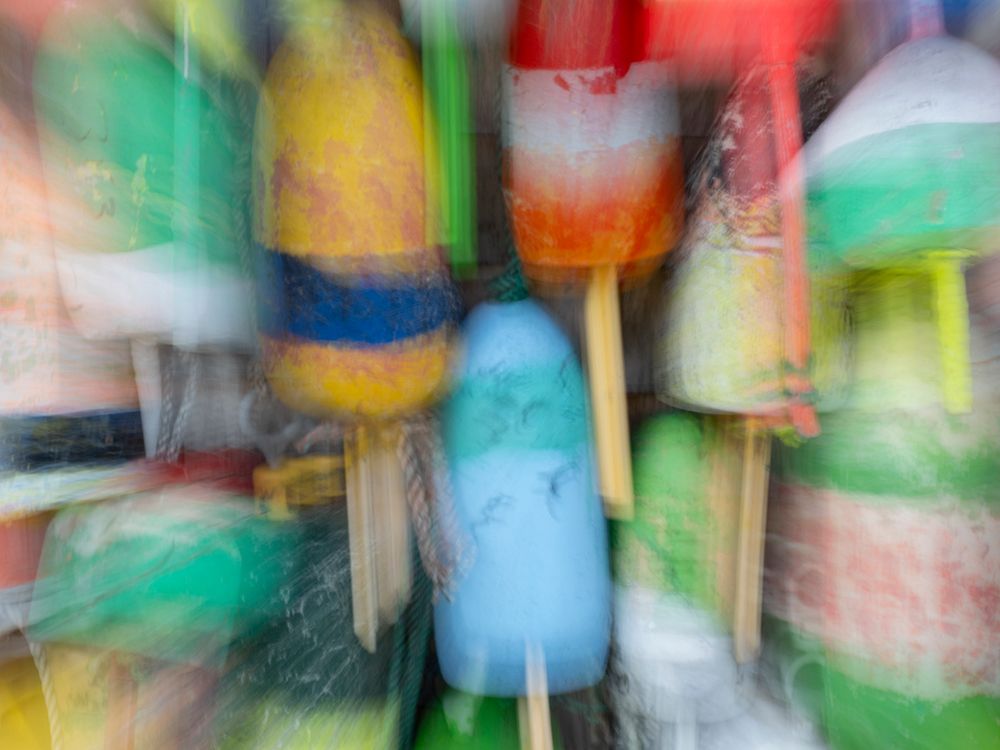 Abstract blur of floats for lobster traps. art print by Merrill Images for $57.95 CAD