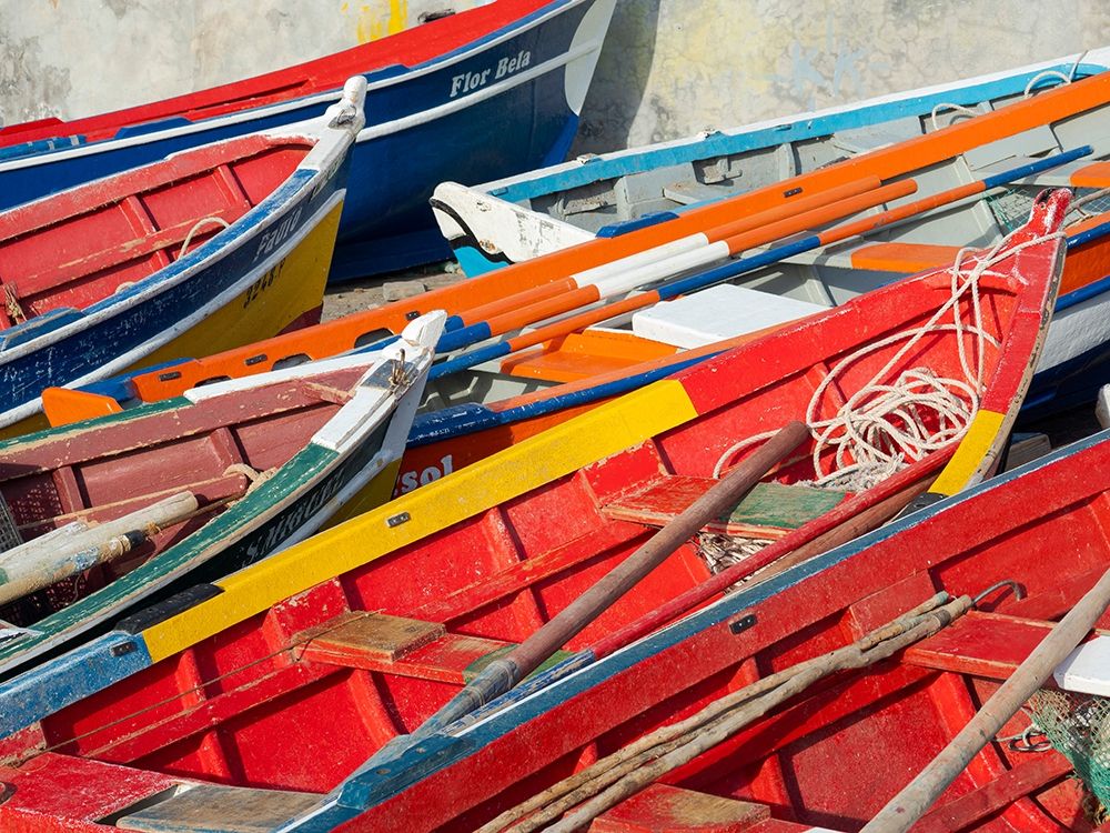 Harbor with traditional colorful fishing boats Town Ponta do Sol-Island Santo Antao-Cape Verde art print by Martin Zwick for $57.95 CAD