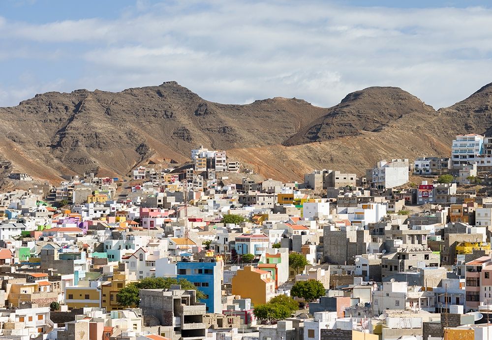 City view City Mindelo-a seaport on the island Sao Vicente-Cape Verde Africa art print by Martin Zwick for $57.95 CAD