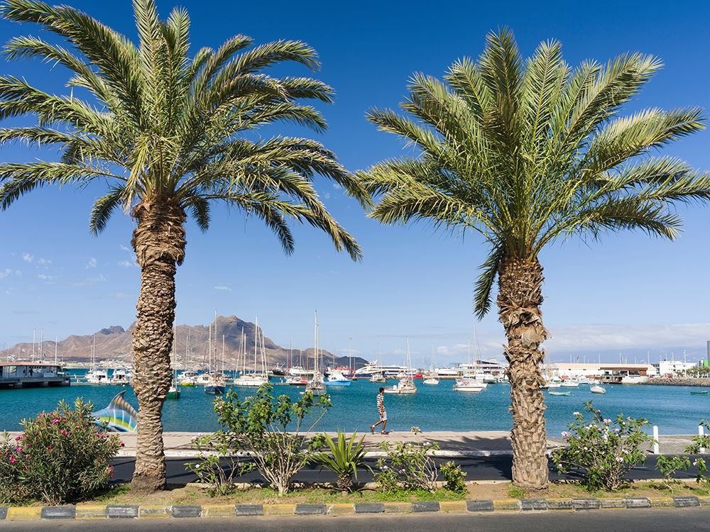 View of Marina and Porto Grande City Mindelo-a seaport on the island Sao Vicente-Cape Verde Africa art print by Martin Zwick for $57.95 CAD