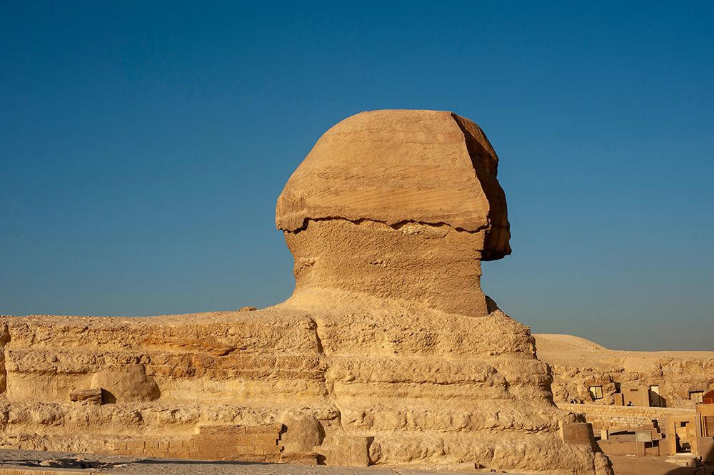 Africa, Egypt, Giza. Side view of the famous sphinx statue in Giza. art print by Alison Wright for $57.95 CAD