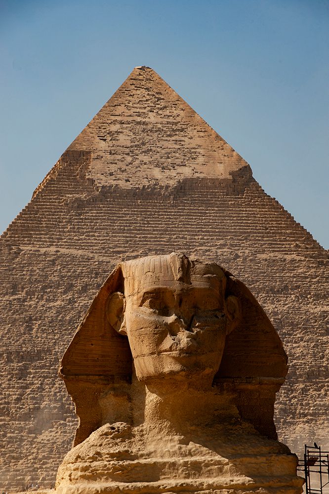 Africa, Egypt, Giza. Classic view of the Sphinx and one of the great Pyramids of Giza. art print by Alison Wright for $57.95 CAD