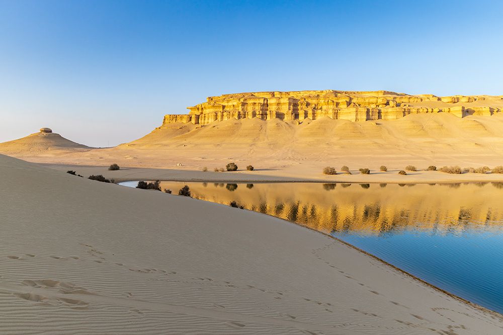 Qarun Lake-Faiyum Oasis-Egypt Reflections in Qarun Lake in the desert art print by Emily M. Wilson for $57.95 CAD