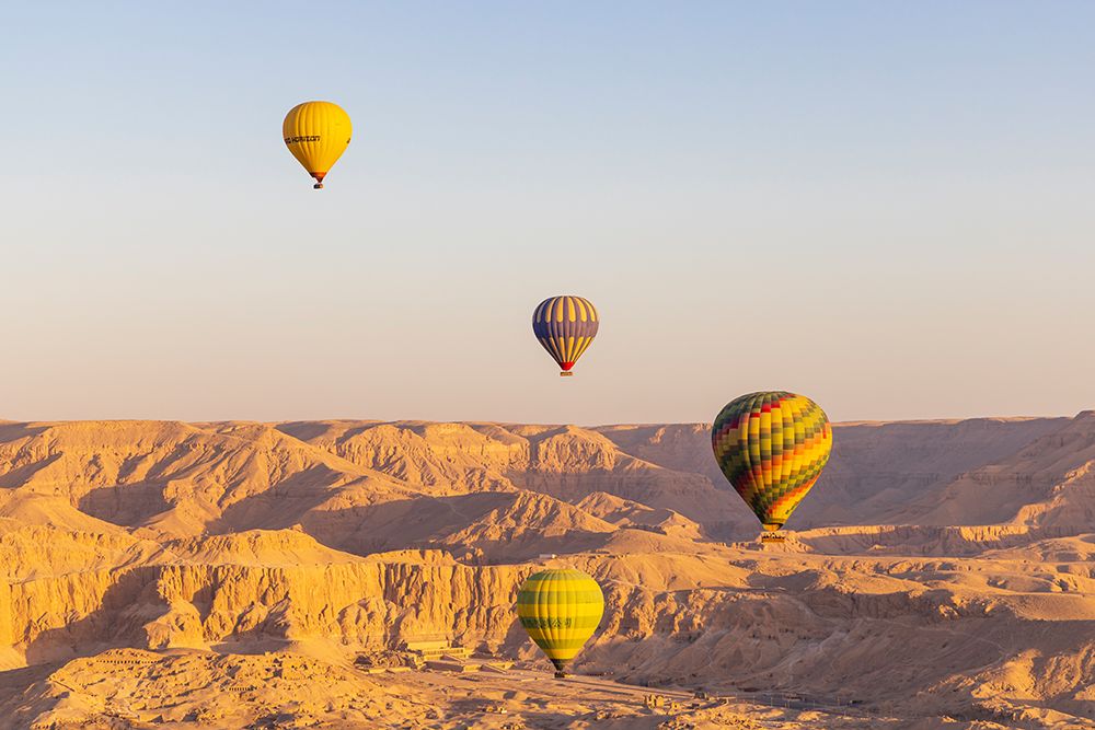 Luxor-Egypt Hot air balloons taking tourist for a ride art print by Emily M. Wilson for $57.95 CAD
