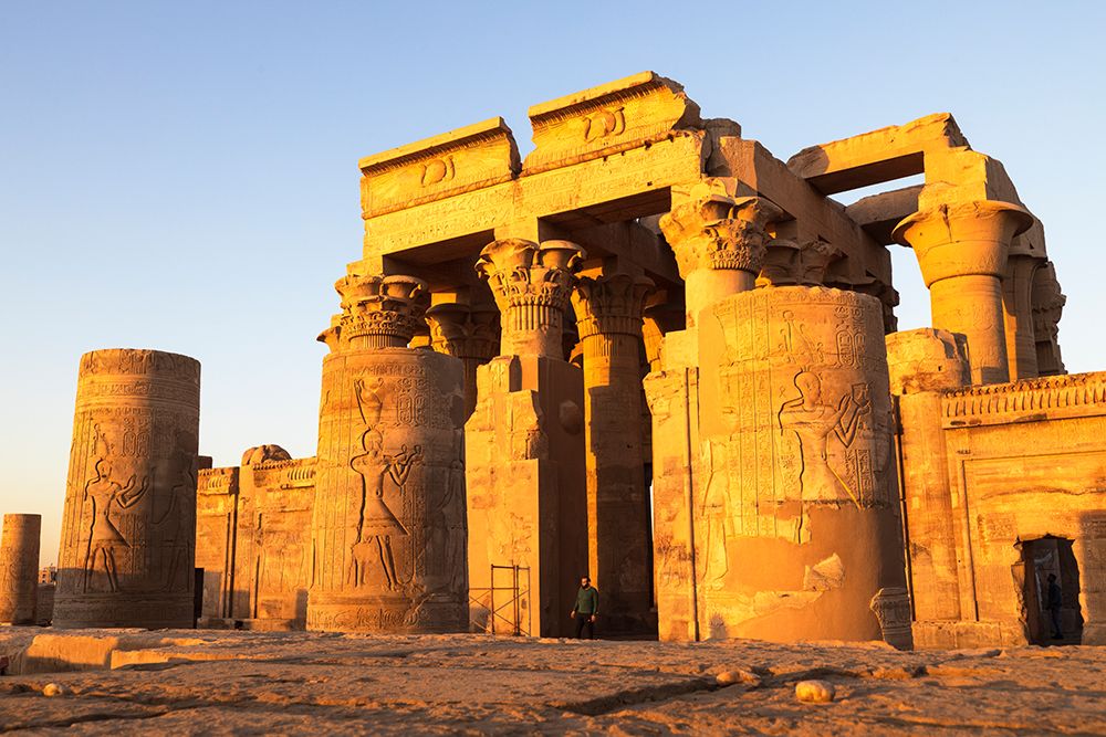 Kom Ombo Temple is unique as a completely symmetrical complex with two entrances. Edfu-Egypt. art print by Tom Norring for $57.95 CAD