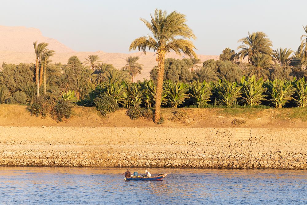 Scenic sailing on the Nile. Sunset at Luxor-Egypt. art print by Tom Norring for $57.95 CAD