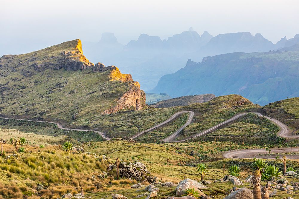 Ethiopia. Amhara. North Gondar. Winding road in the Ethiopian highlands. art print by Emily M. Wilson for $57.95 CAD