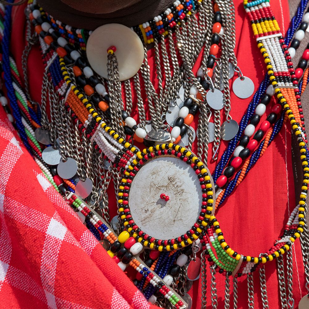 Africa, Kenya. Masai Mara National Reserve, Mara Ashnil. Masai tribal jewelry and ornamentation. art print by Emily M. Wilson for $57.95 CAD
