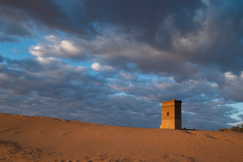 Water tower glows orange in sunrise light. art print by Betty Sederquist for $57.95 CAD