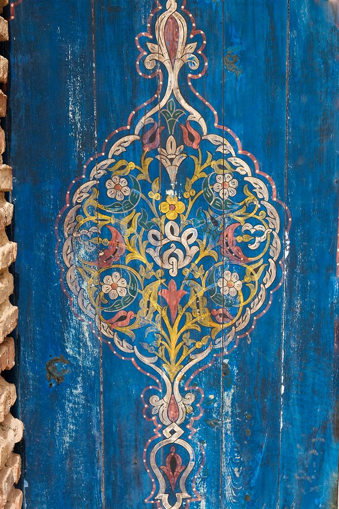 Marrakech-Morocco The Saadian tombs-royal necropolis from the 16th century Old painted door art print by Julien McRoberts for $57.95 CAD