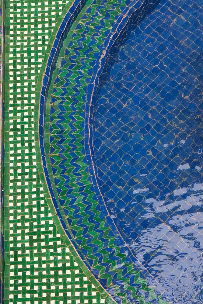 Marrakech-Morocco Moorish tilework of a garden fountain art print by Julien McRoberts for $57.95 CAD