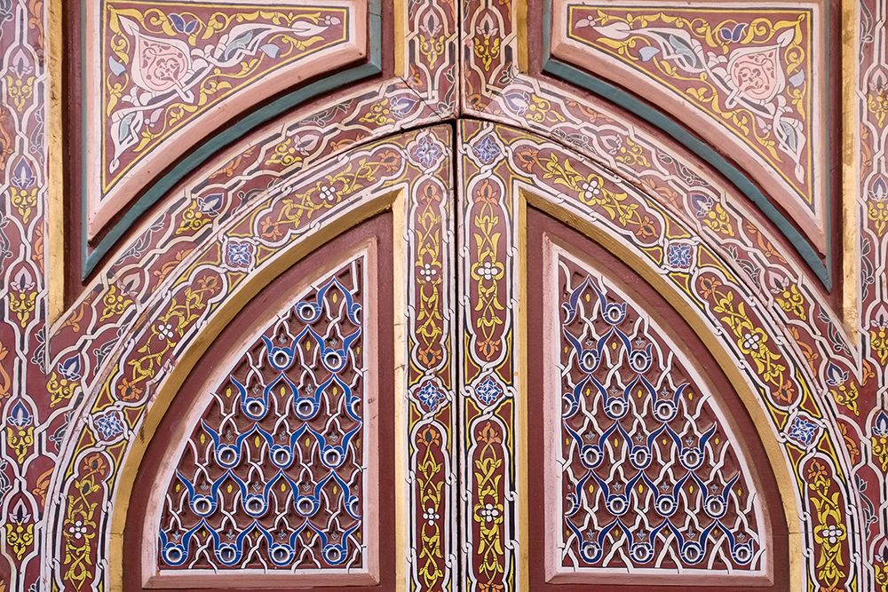 Marrakech-Morocco Beautiful painted old door in Moorish motif art print by Julien McRoberts for $57.95 CAD