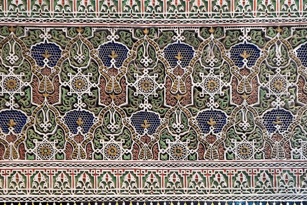 Fes-Morocco Beautiful hand carved plaster detail-Moorish design art print by Julien McRoberts for $57.95 CAD