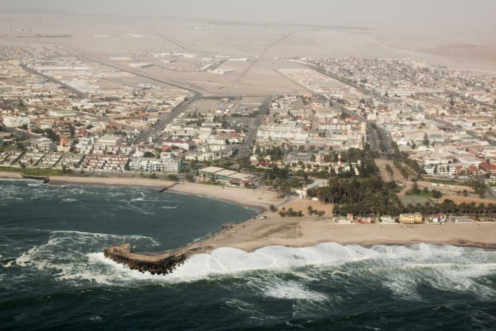 Namibia, Swakopmund Aerial cityscape and bay art print by Wendy Kaveney for $57.95 CAD
