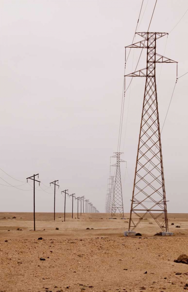 Namibia, Swakopmund Power and telephone lines art print by Wendy Kaveney for $57.95 CAD