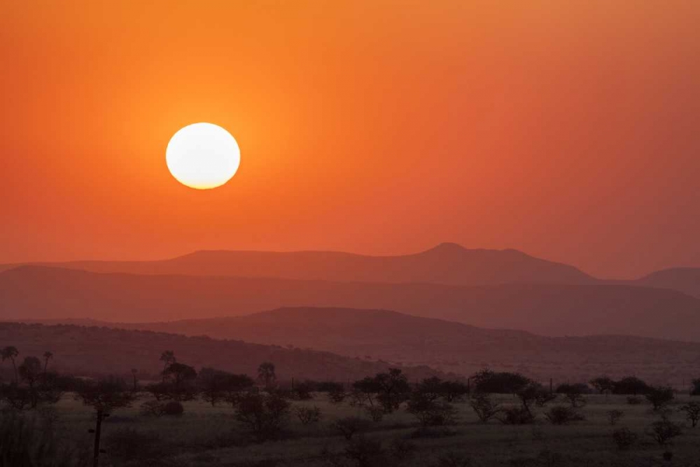 Namibia, Damaraland Orange sunset over mountains art print by Wendy Kaveney for $57.95 CAD