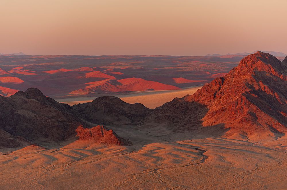 Light illuminates the Naukluft Mountains and Namib Desert at sunrise Namibia art print by Sergio Pitamitz for $57.95 CAD