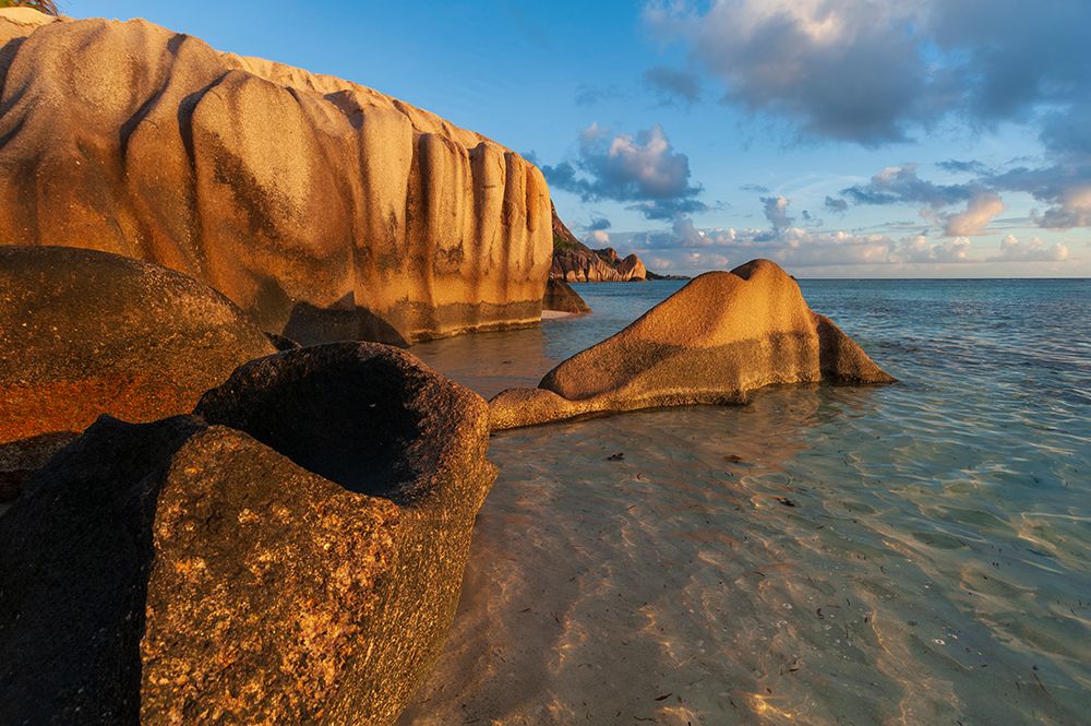 Sandy tropical beach on the Indian Ocean Anse Source d Argent Beach-La Digue Island-Seychelles art print by Sergio Pitamitz for $57.95 CAD