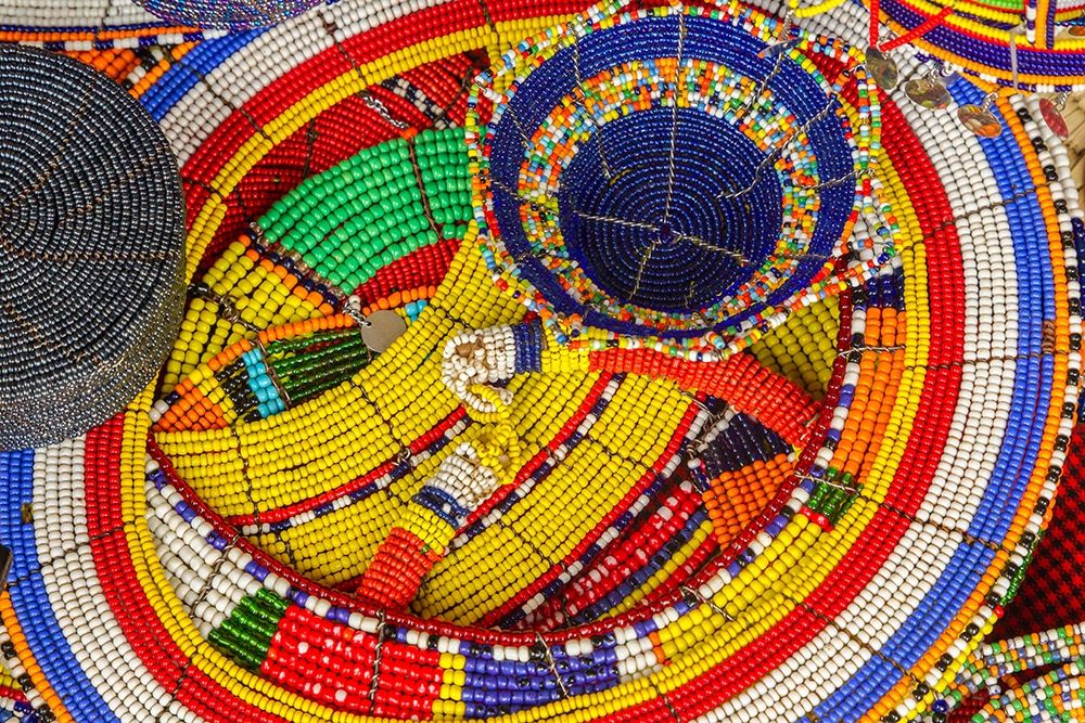 Africa-Tanzania Display of Maasai bead crafts art print by Jaynes Gallery for $57.95 CAD