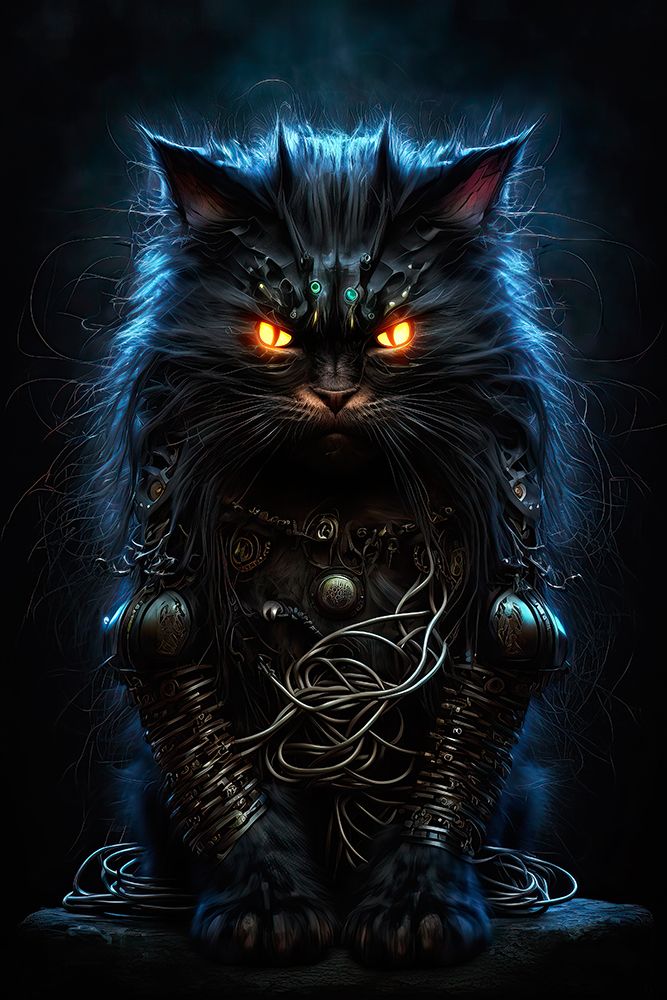 Cat with glowing evil eyes. AI Generated. art print by Jaynes Gallery for $57.95 CAD
