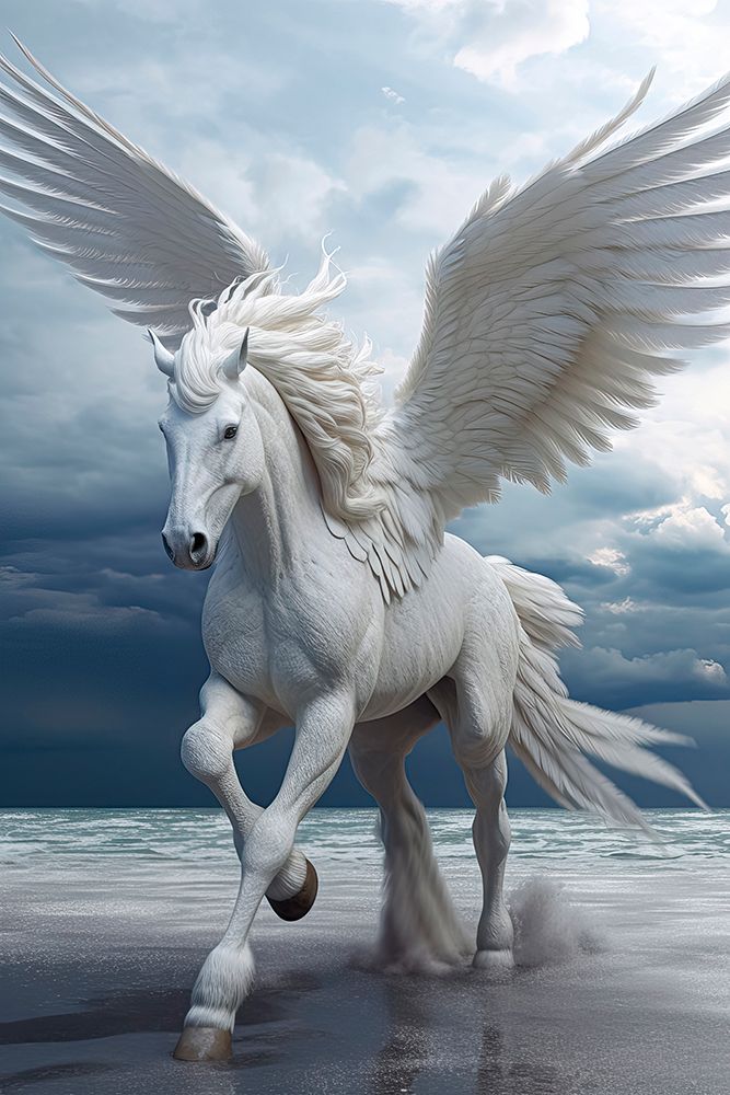 Pegasus winged horse of Greek mythology. AI Generated. art print by Jaynes Gallery for $57.95 CAD