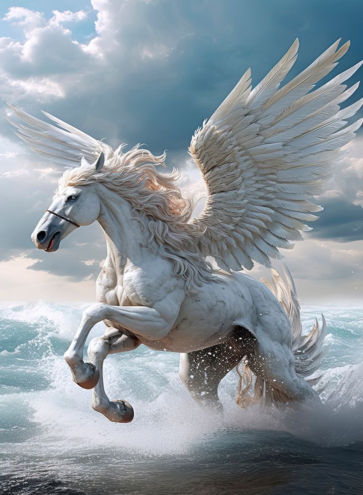 Pegasus winged horse of Greek mythology. AI Generated. art print by Jaynes Gallery for $57.95 CAD