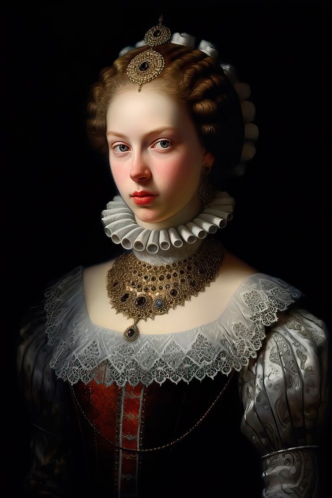 Queen of France in 13th century dress. AI Generated. art print by Jaynes Gallery for $57.95 CAD