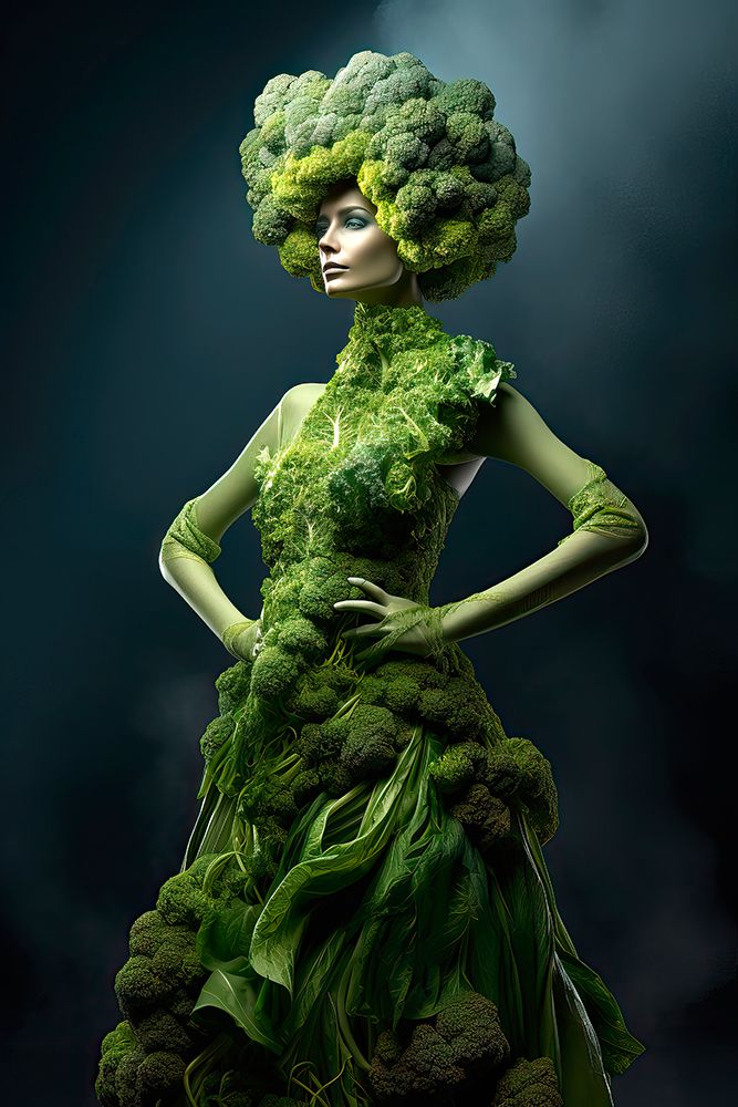 Broccoli woman fantasy. AI Generated. art print by Jaynes Gallery for $57.95 CAD