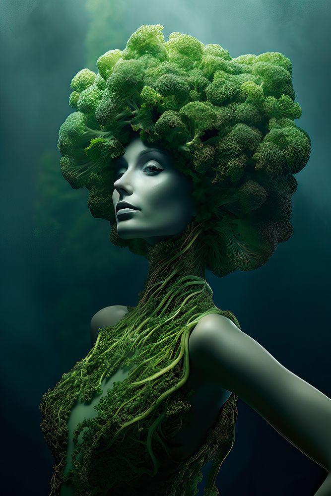 Broccoli woman fantasy. AI Generated. art print by Jaynes Gallery for $57.95 CAD