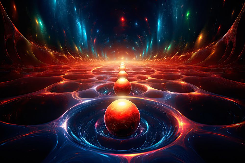 Design with circles and bubbles. AI Generated. art print by Jaynes Gallery for $57.95 CAD