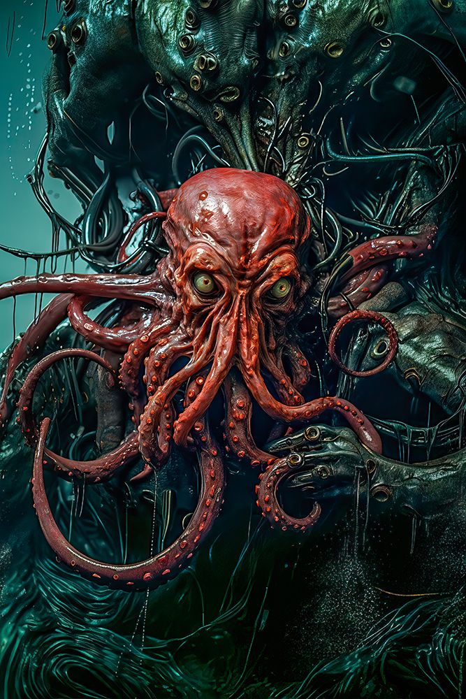 Octopus in alien setting. AI Generated. art print by Jaynes Gallery for $57.95 CAD