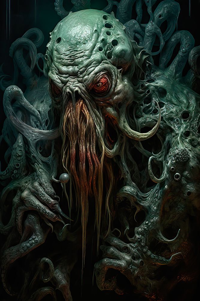 Alien marine monster. AI Generated. art print by Jaynes Gallery for $57.95 CAD