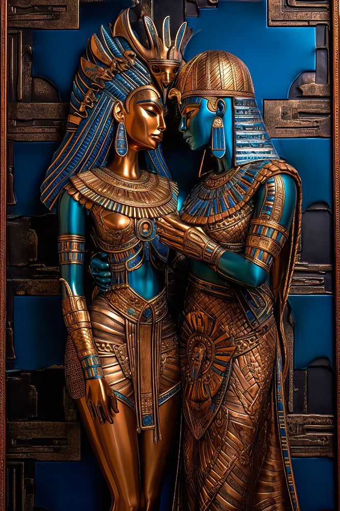 Male and female ancient Egyptian gods. AI Generated. art print by Jaynes Gallery for $57.95 CAD