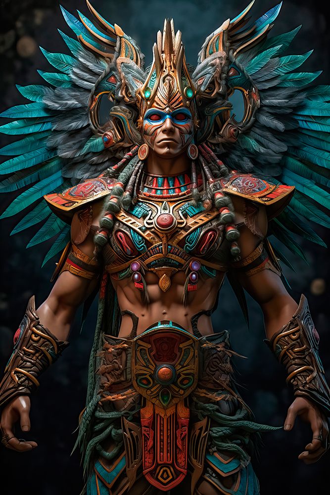 Fantasy of Aztec god. AI Generated. art print by Jaynes Gallery for $57.95 CAD