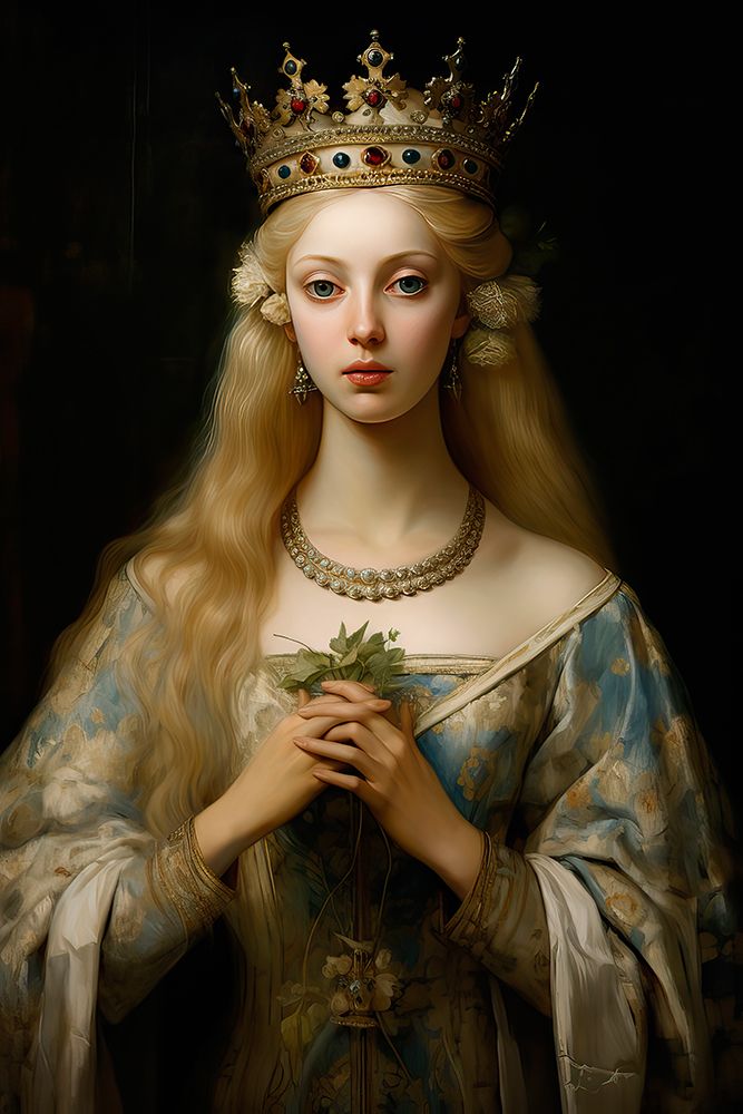 Painting of 18th-century English queen. AI Generated. art print by Jaynes Gallery for $57.95 CAD