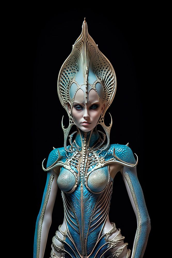 Portrait of alien woman. AI Generated. art print by Jaynes Gallery for $57.95 CAD
