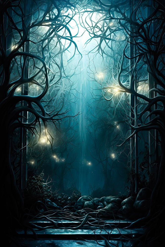 Entrance to mysterious forest. AI Generated. art print by Jaynes Gallery for $57.95 CAD