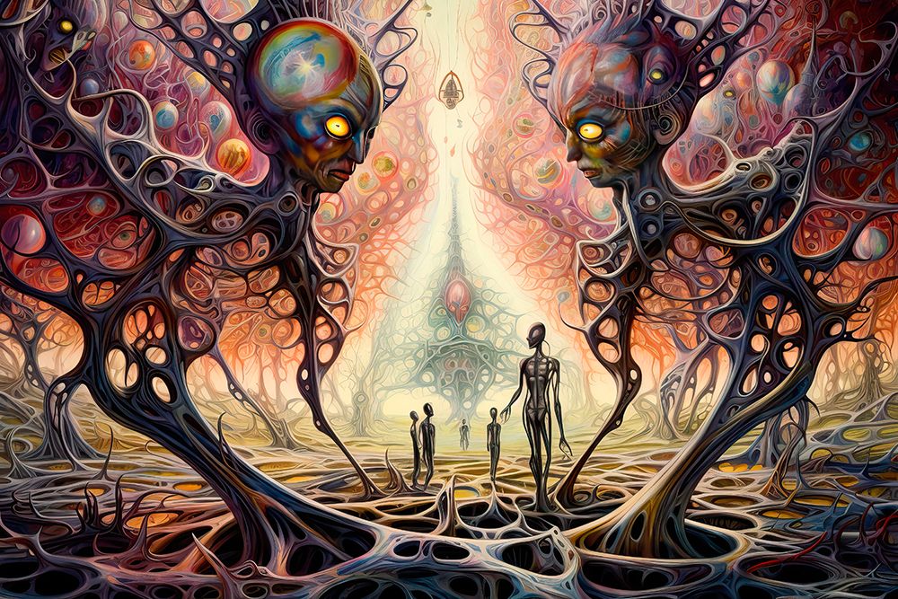 Alien beings and environment. AI Generated. art print by Jaynes Gallery for $57.95 CAD