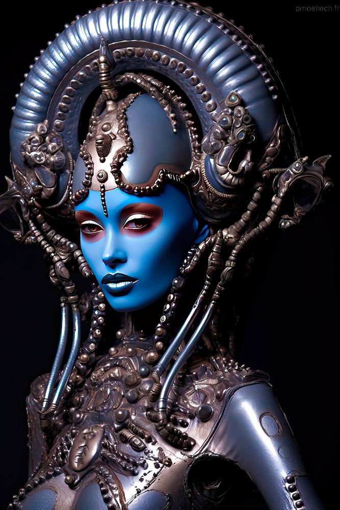 Cyborg alien woman. AI Generated. art print by Jaynes Gallery for $57.95 CAD