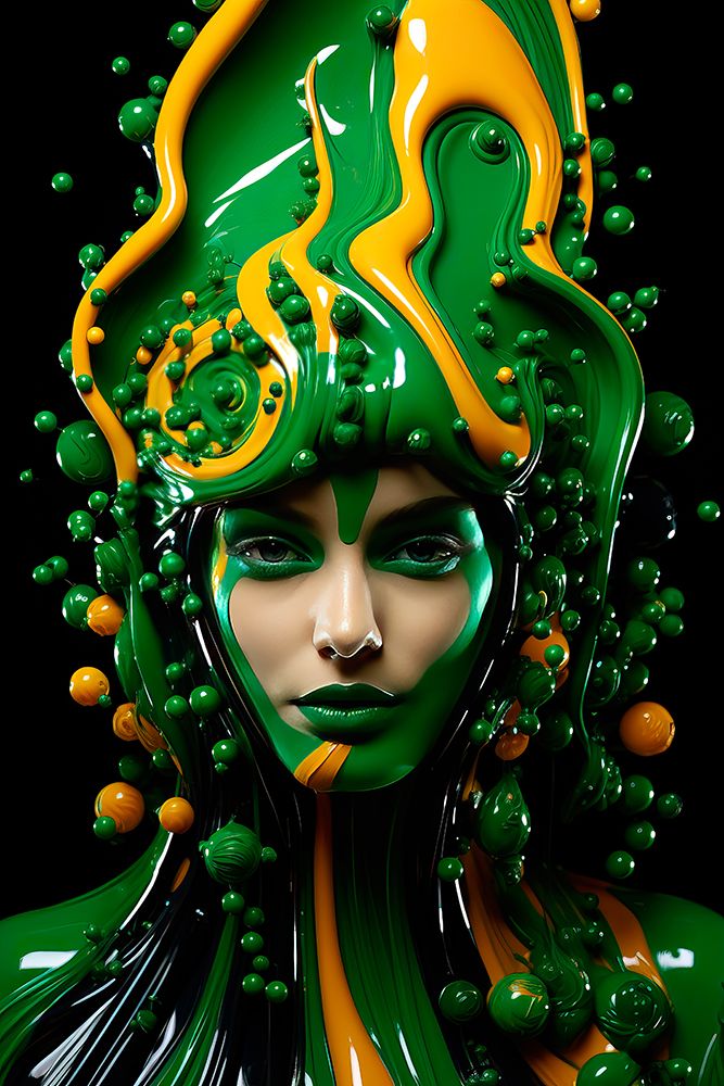 Woman in green. AI Generated. art print by Jaynes Gallery for $57.95 CAD