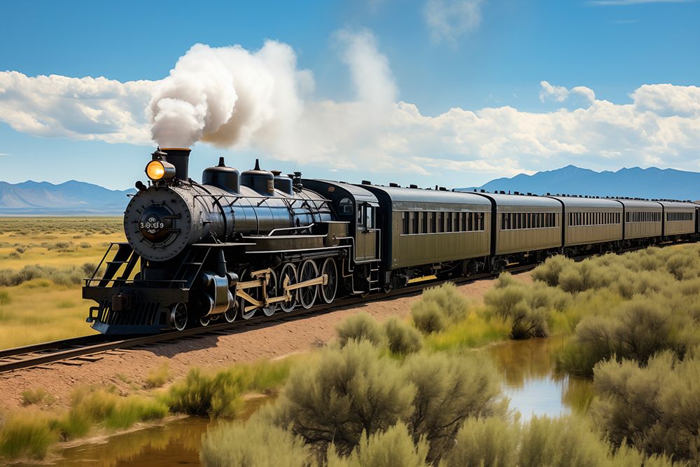 Steam engine train art print by Jaynes Gallery for $57.95 CAD