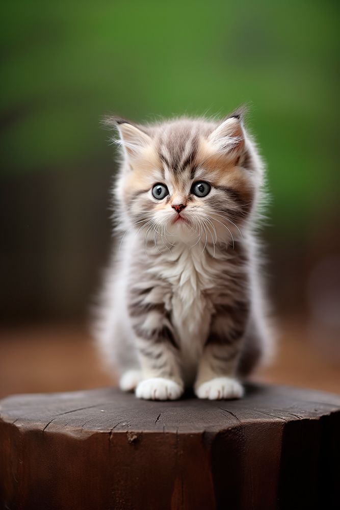 Kitten sitting on stump art print by Jaynes Gallery for $57.95 CAD