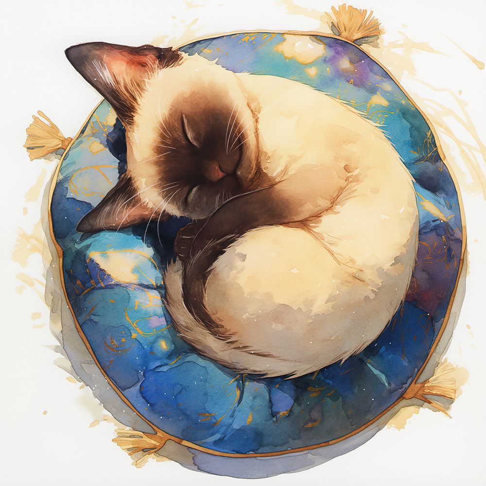 Kitten asleep on cushion art print by Jaynes Gallery for $57.95 CAD