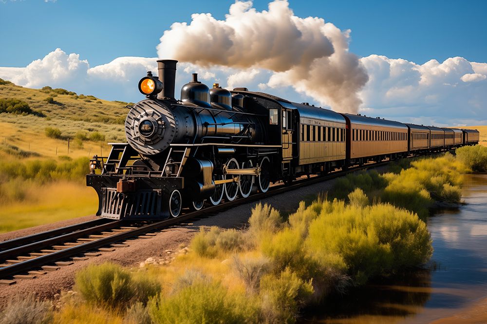 Steam engine train art print by Jaynes Gallery for $57.95 CAD