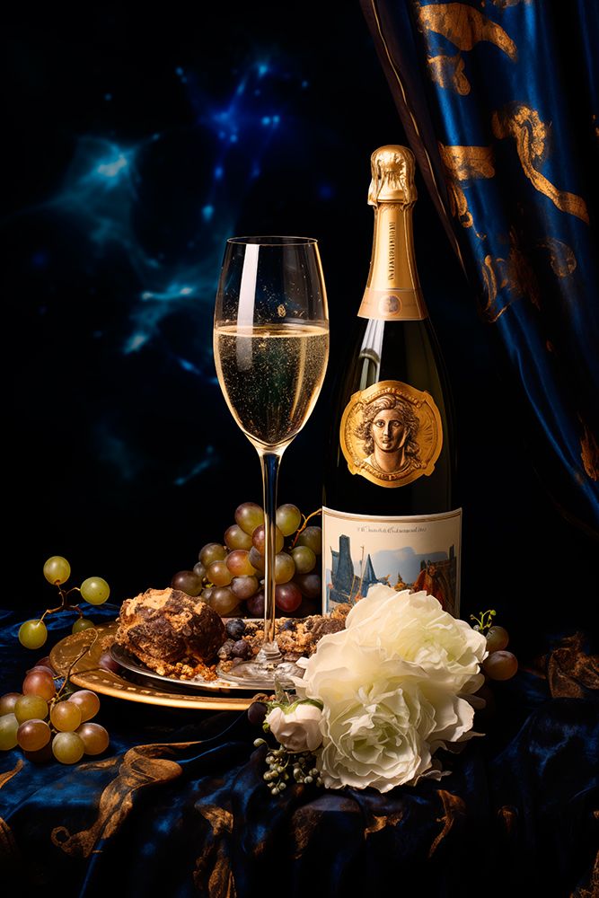 Wine bottle and glass art print by Jaynes Gallery for $57.95 CAD