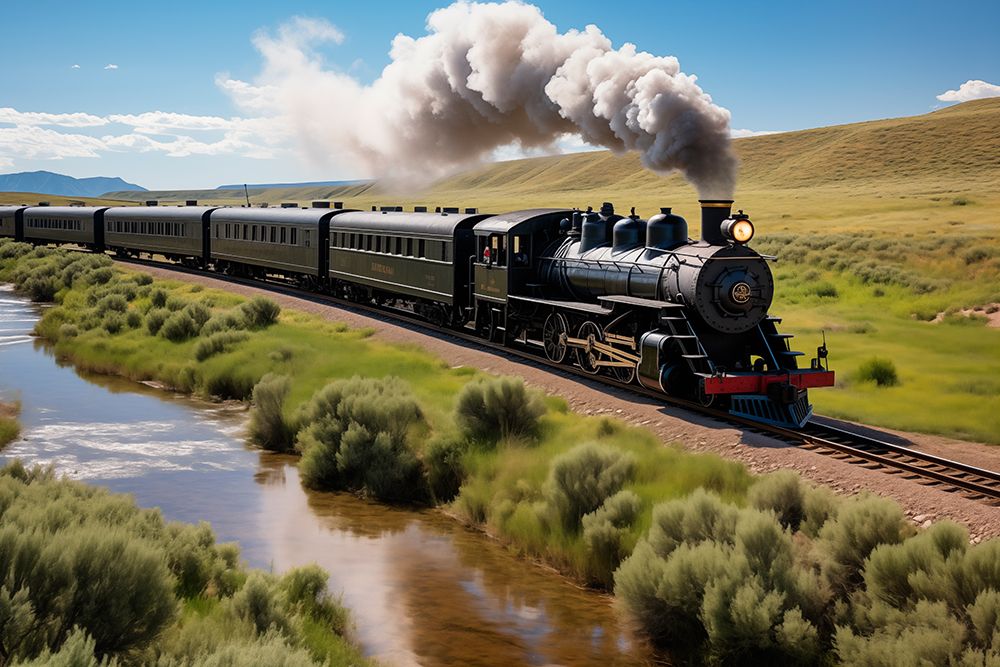 Steam engine train art print by Jaynes Gallery for $57.95 CAD