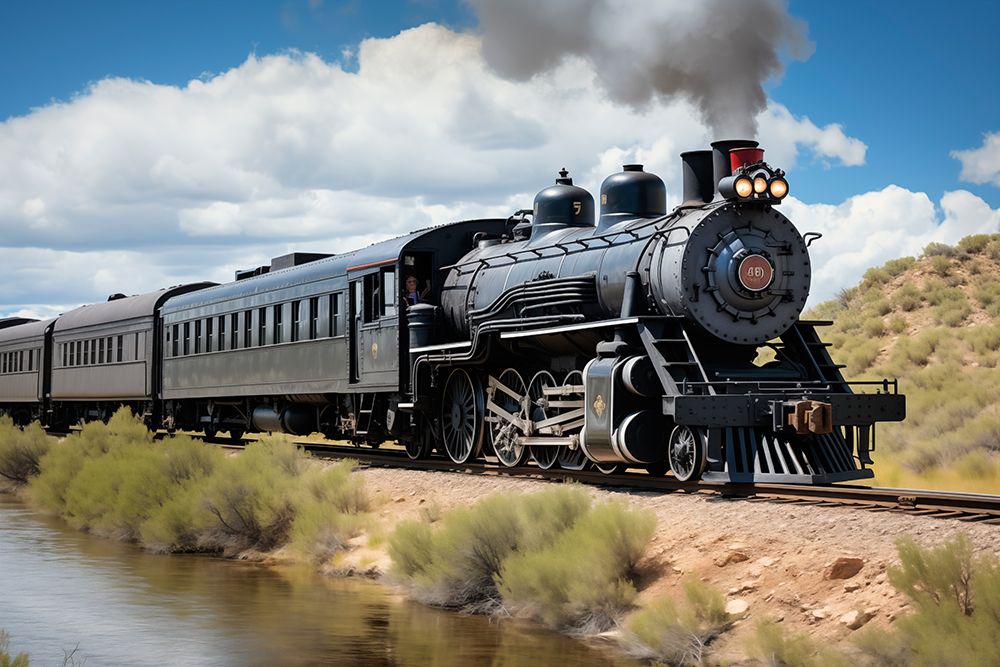 Steam engine train art print by Jaynes Gallery for $57.95 CAD
