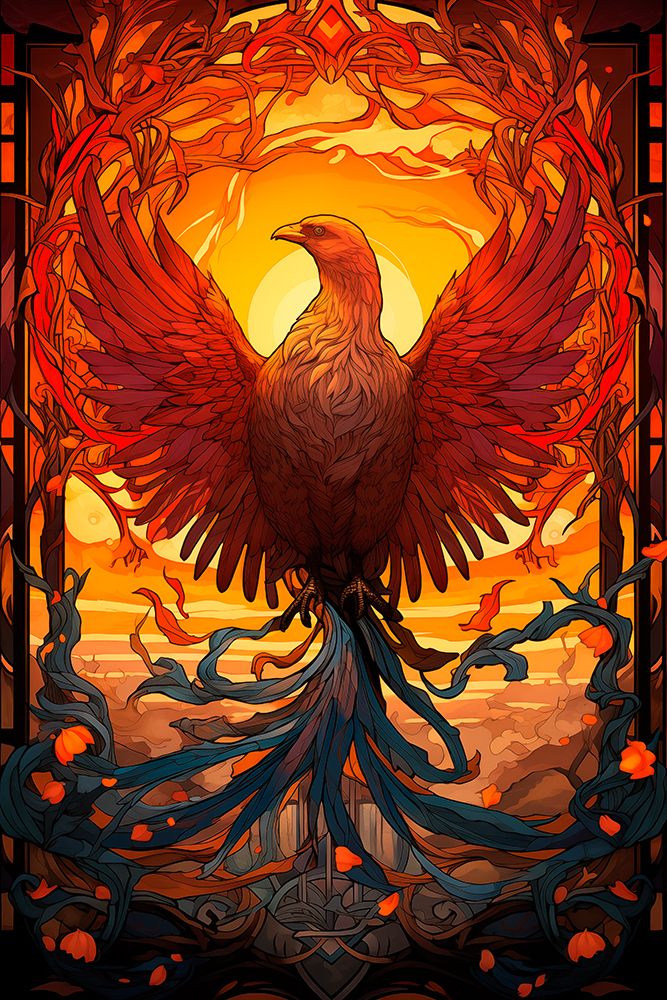 Fantasy of firebird rising art print by Jaynes Gallery for $57.95 CAD