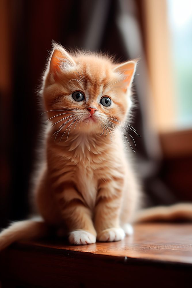 Kitten sitting on table art print by Jaynes Gallery for $57.95 CAD