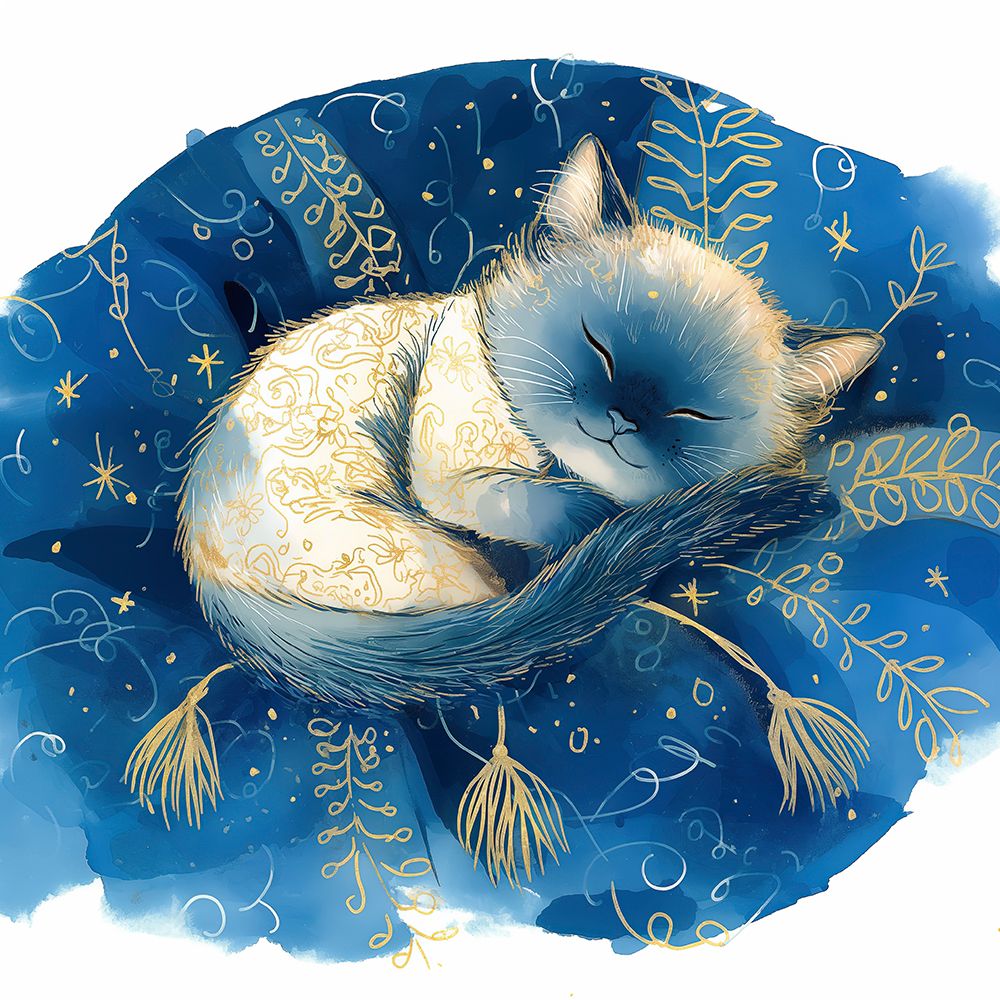 Kitten asleep on cushion art print by Jaynes Gallery for $57.95 CAD